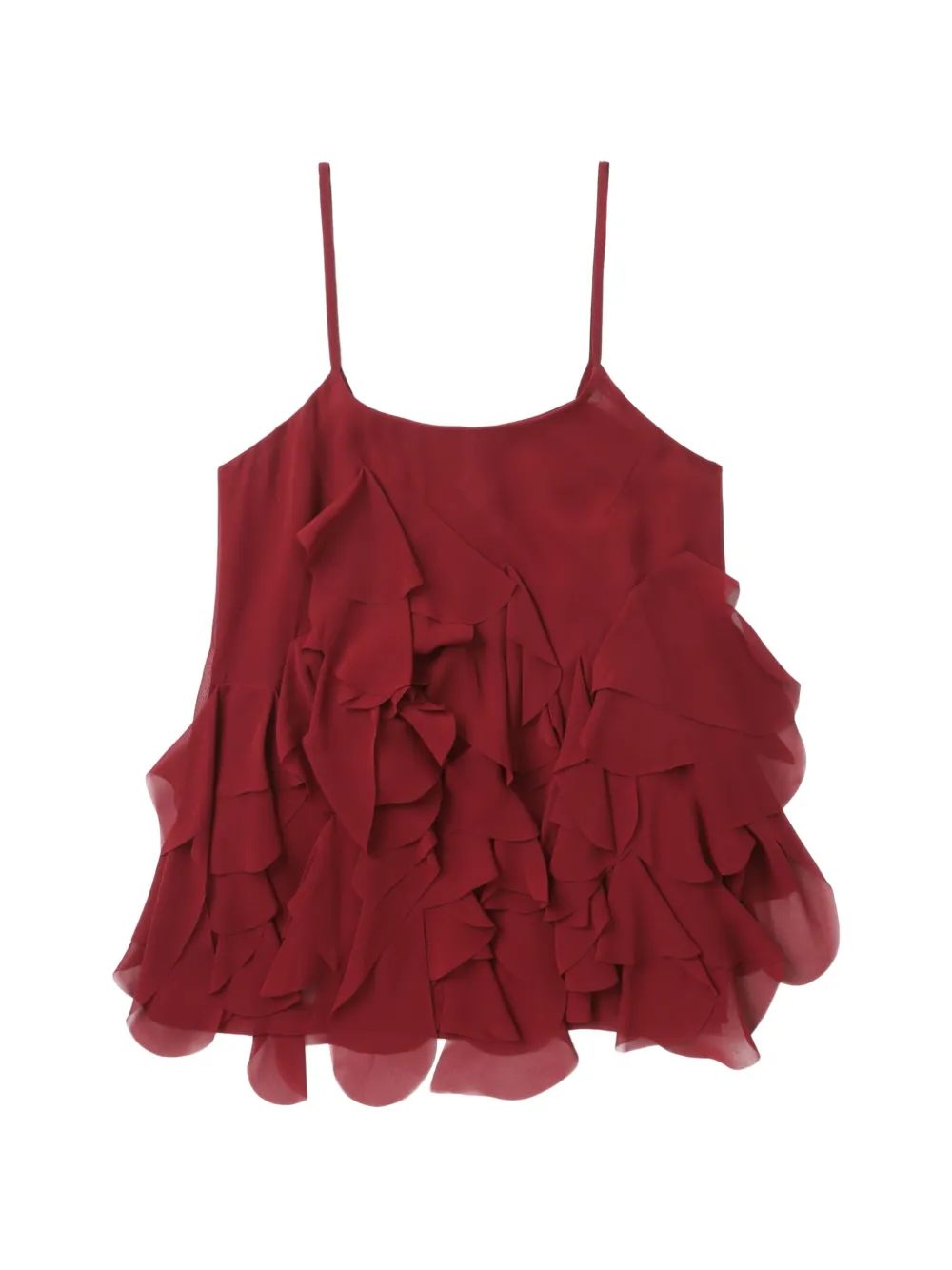 Comme Des Garçons Comme Des Garçons ruffled spaghetti-strap top - Rosso