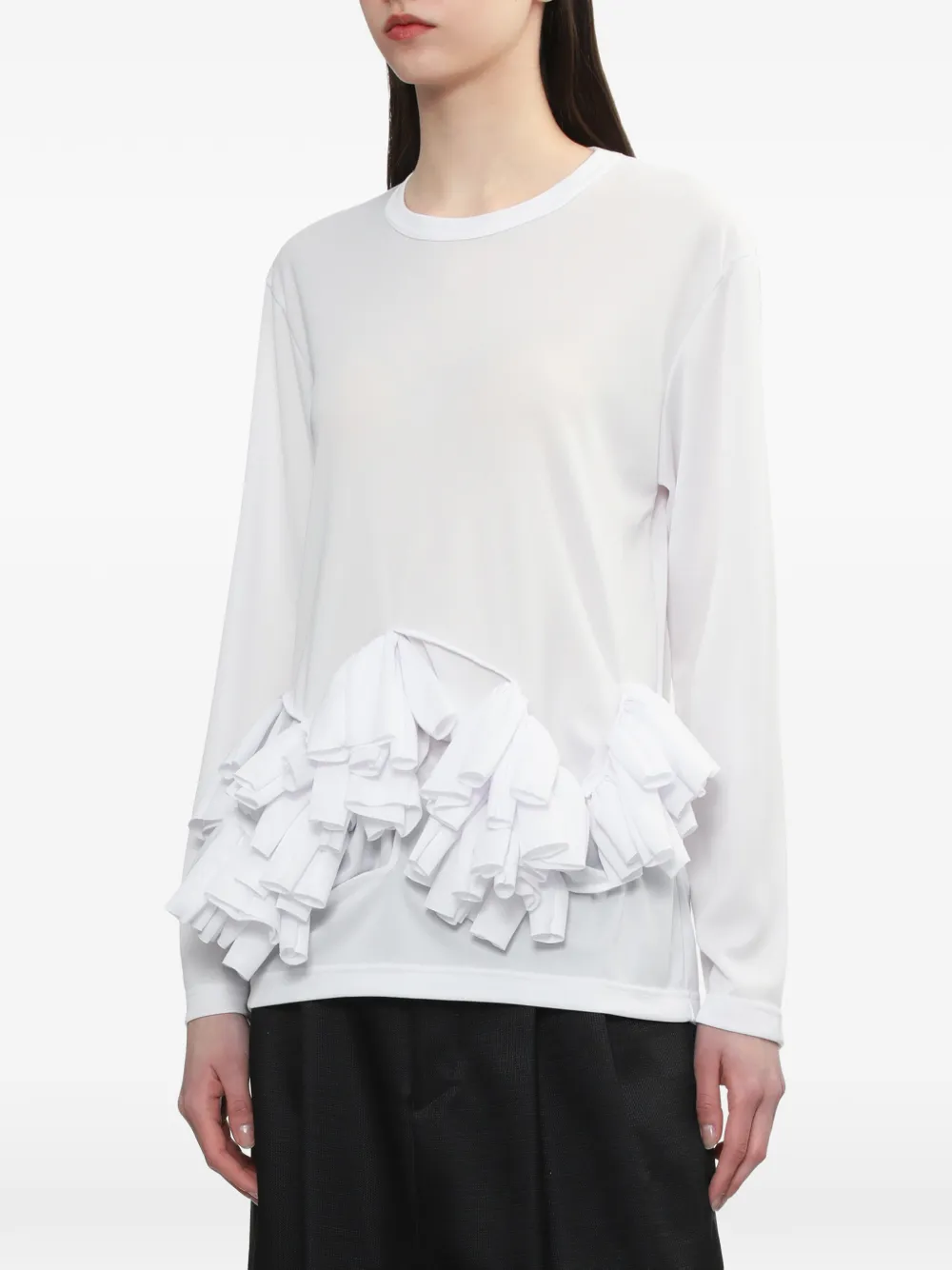 Comme Des Garçons Comme Des Garçons Top met ruches Wit