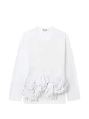 Noir Kei Ninomiya チュールレイヤーラッフル Tシャツ | ホワイト