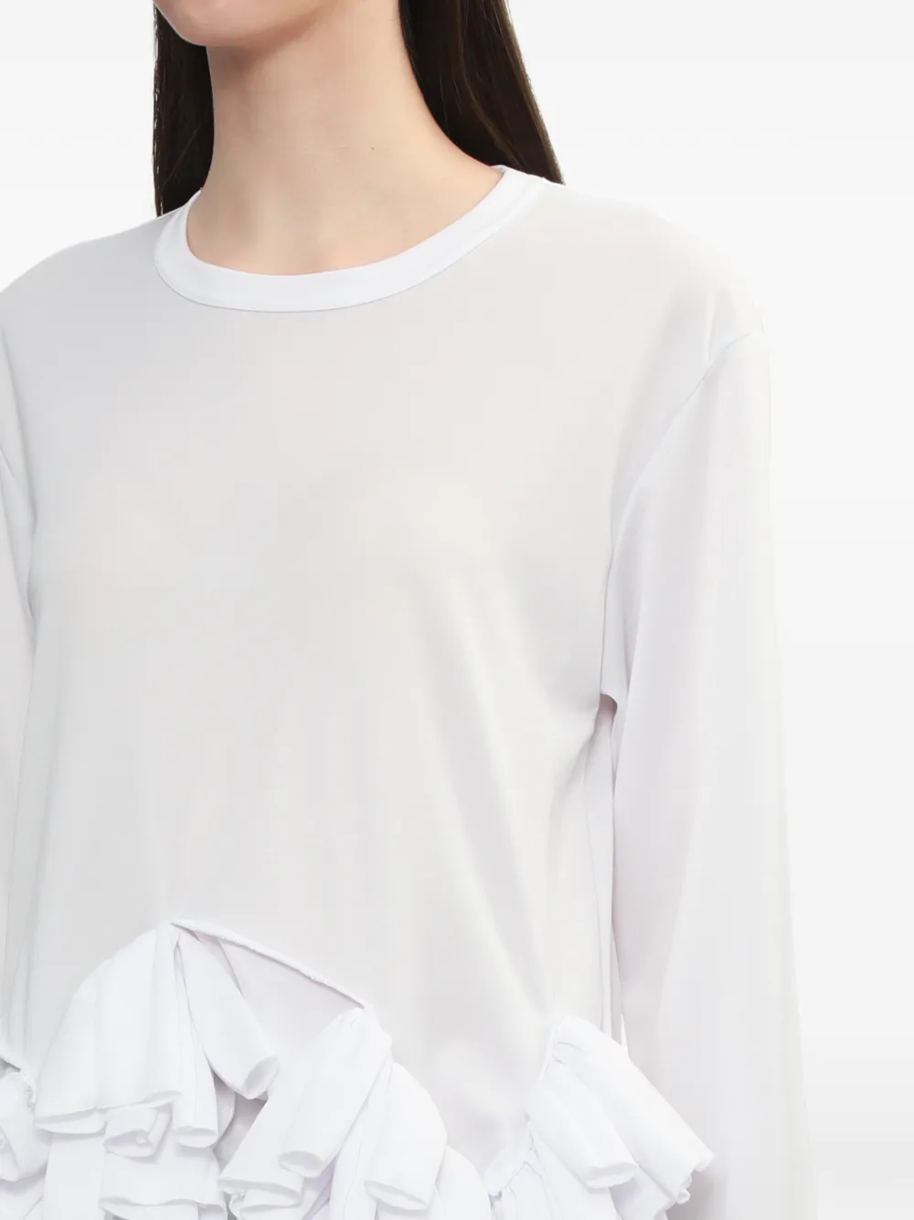Comme Des Garçons Comme Des Garçons Top met ruches Wit