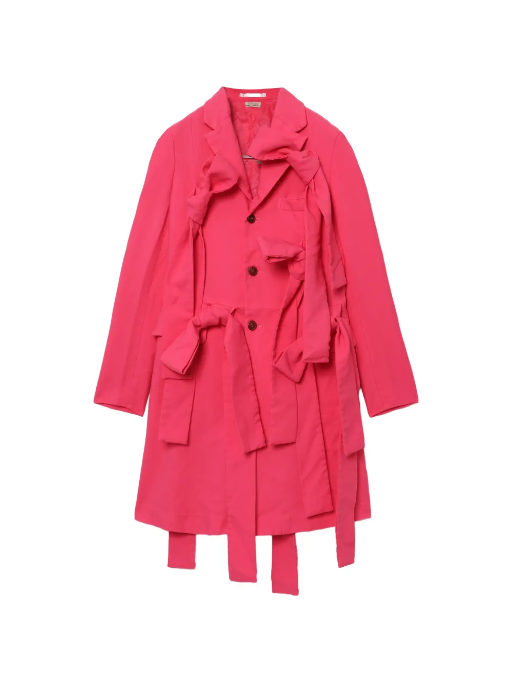 Comme des Garçons Homme Plus Cappotto con fiocco - Rosa