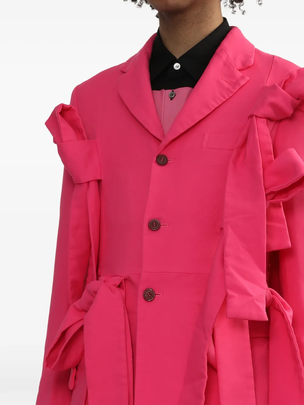 Comme des Garçons Homme Plus Jas met strikdetails Roze