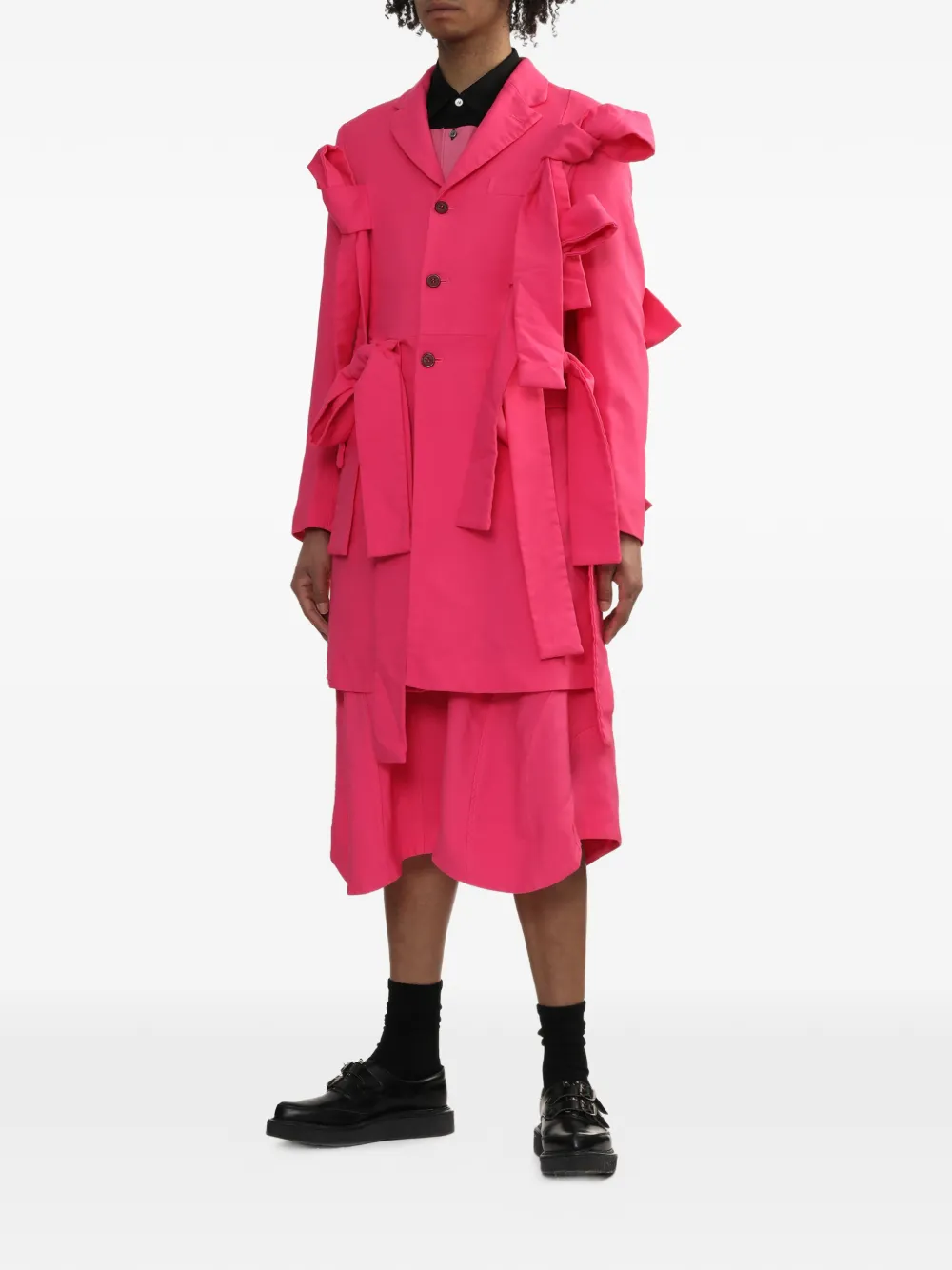 Comme des Garçons Homme Plus Jas met strikdetails Roze