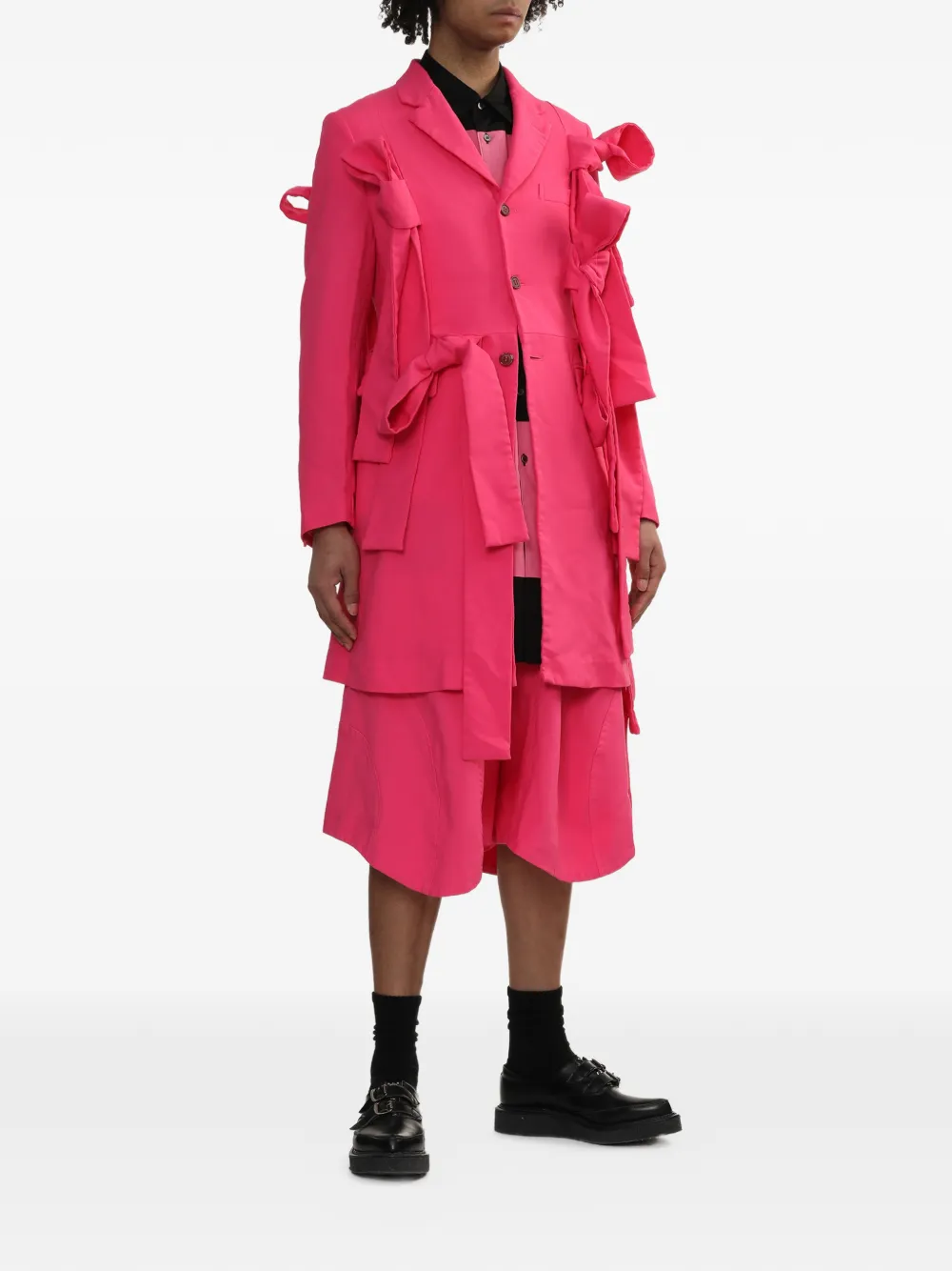 Comme des Garçons Homme Plus Jas met strikdetails Roze