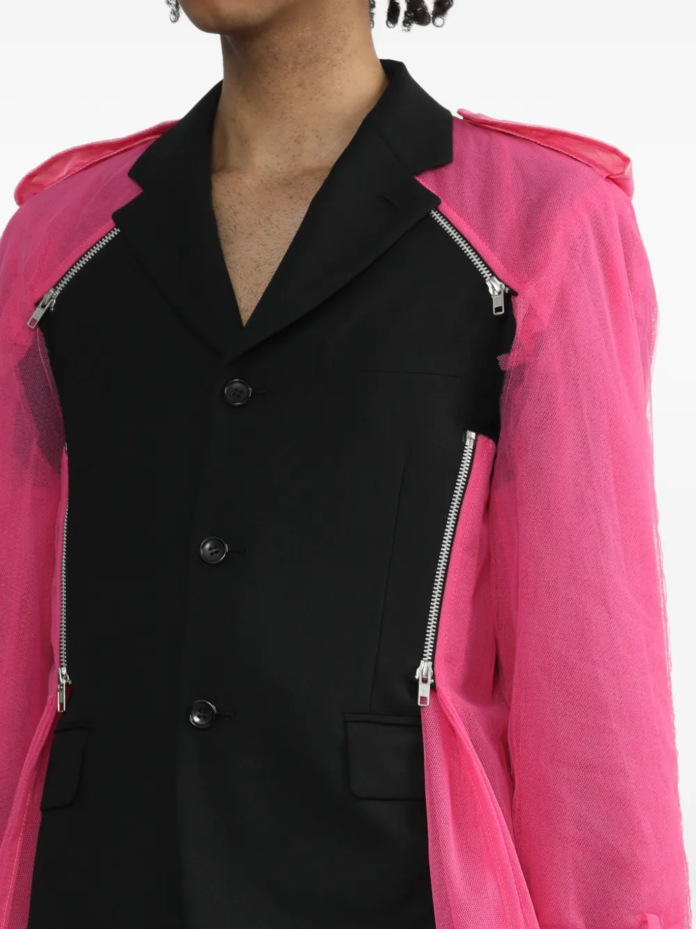 Comme des Garçons Homme Plus Jas met ritszak Zwart