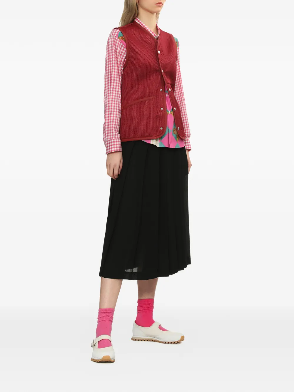  Comme Des Garçons Girl Patch-pocket Buttoned Vest - Red 