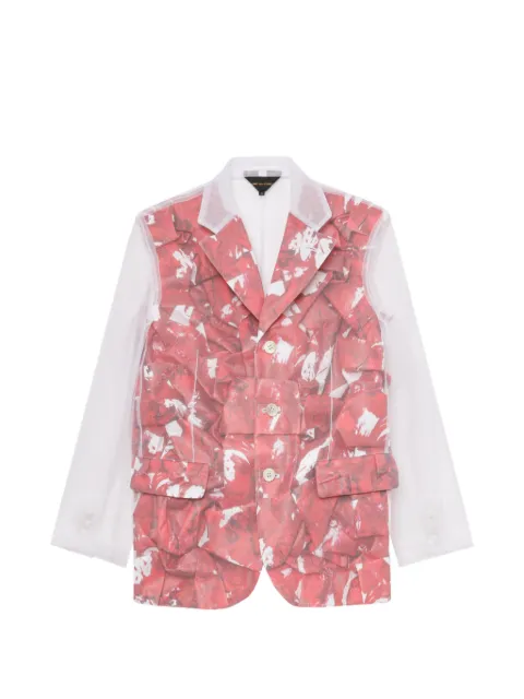 Comme Des Garçons printed sheer blazer