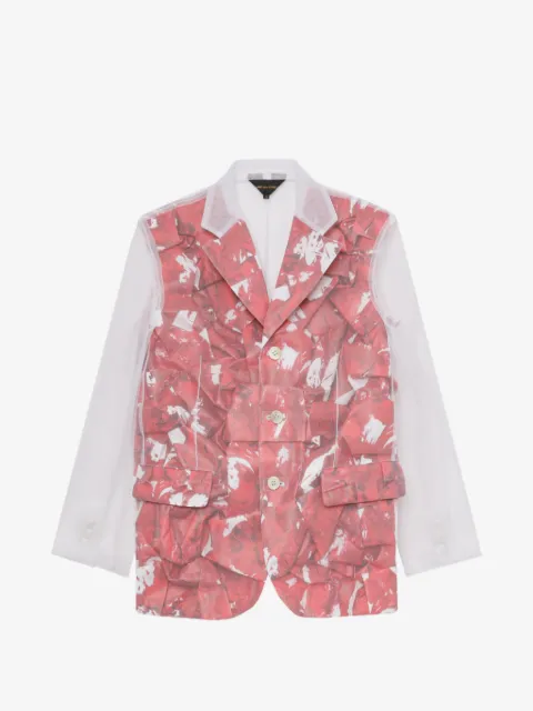Comme Des Garçons printed sheer blazer