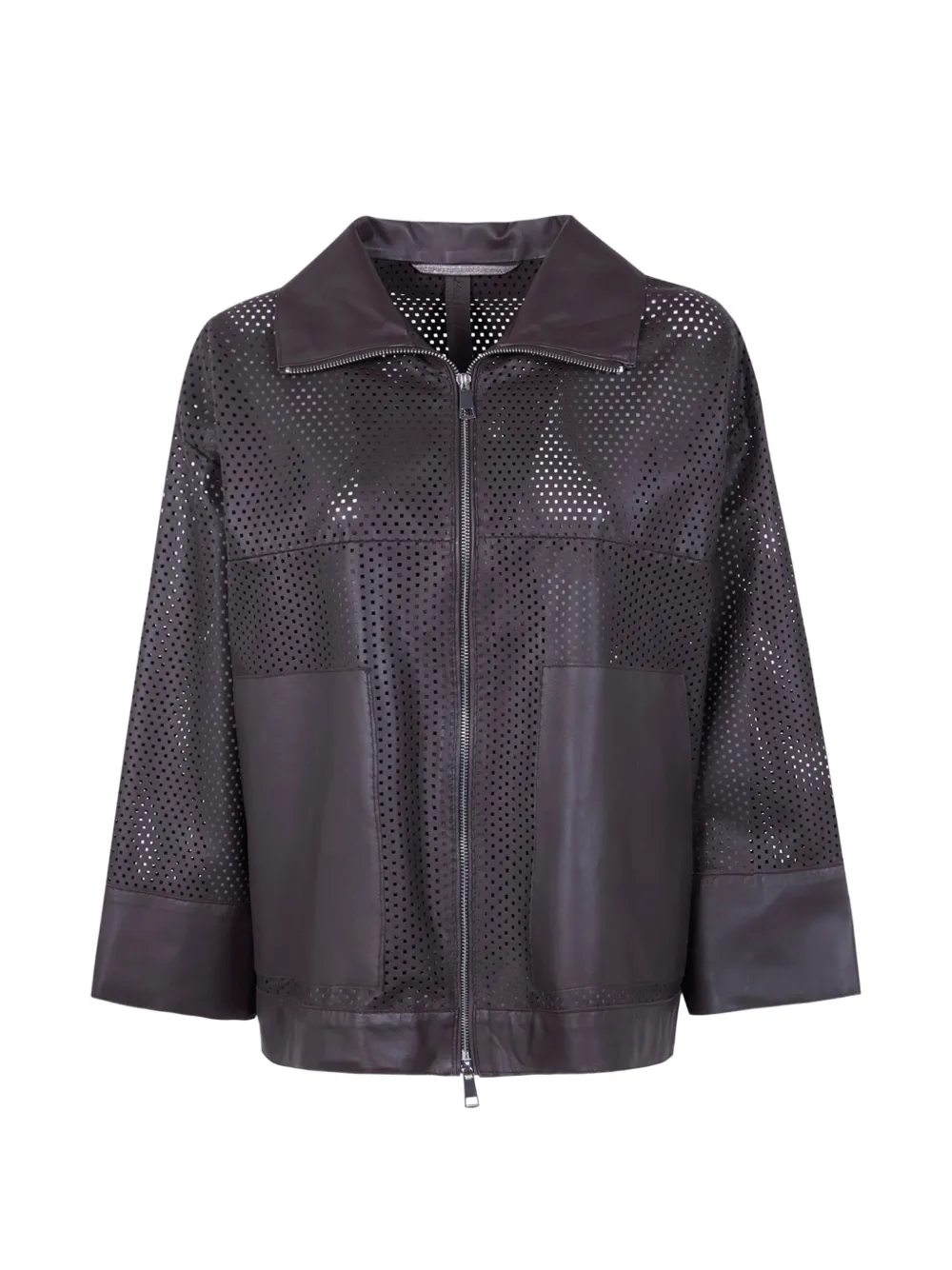 The Jackie Leathers perforated leather jacket - Marrone
