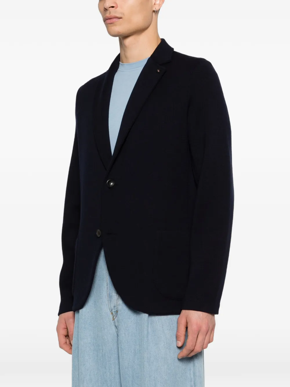 Patch-Pocket Wool Blazer