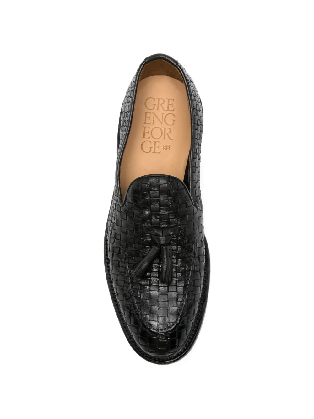 Green George Geweven loafers met kwastje Zwart