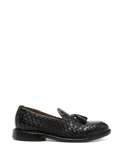 Green George woven tassel loafers