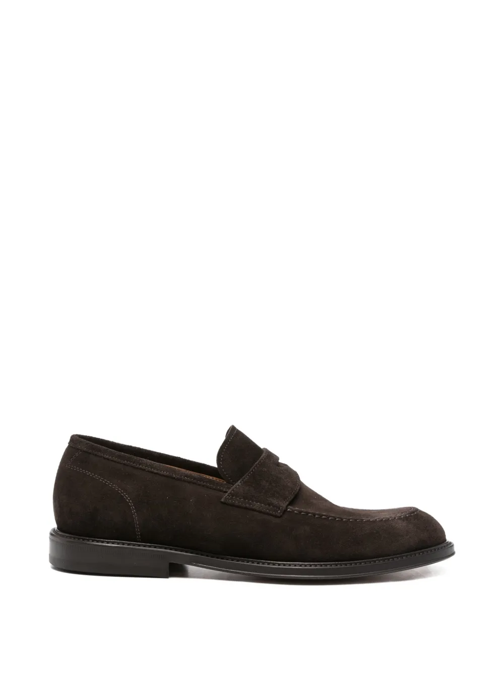 Green George Panelled Loafers In Brown
