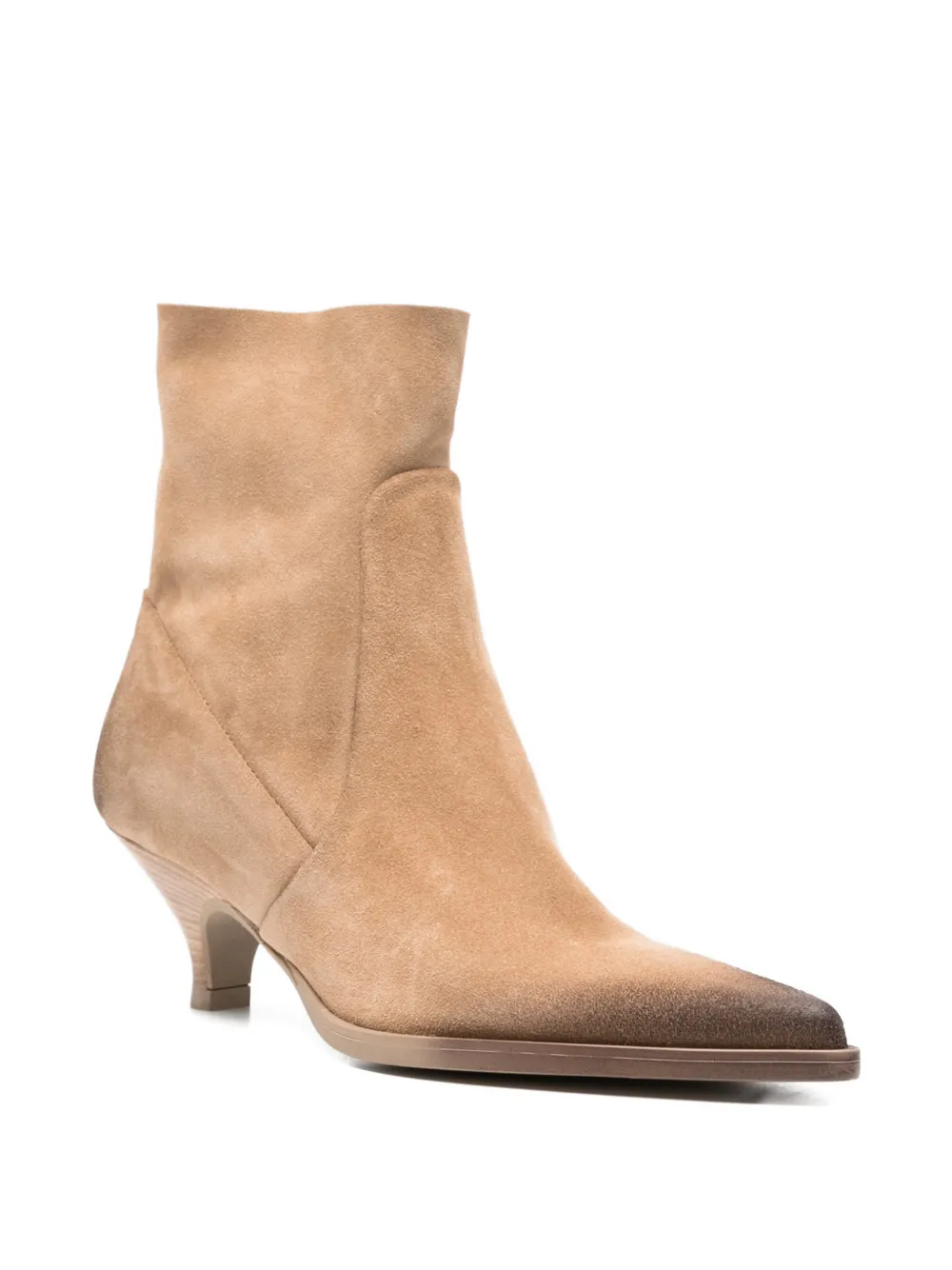 Elena Iachi Enkellaarzen met puntige neus Beige