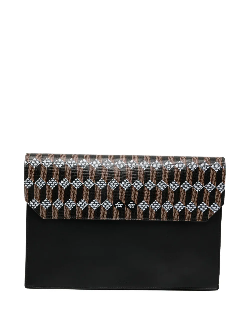 Au Depart Geometric-print Clutch Bag In Multi
