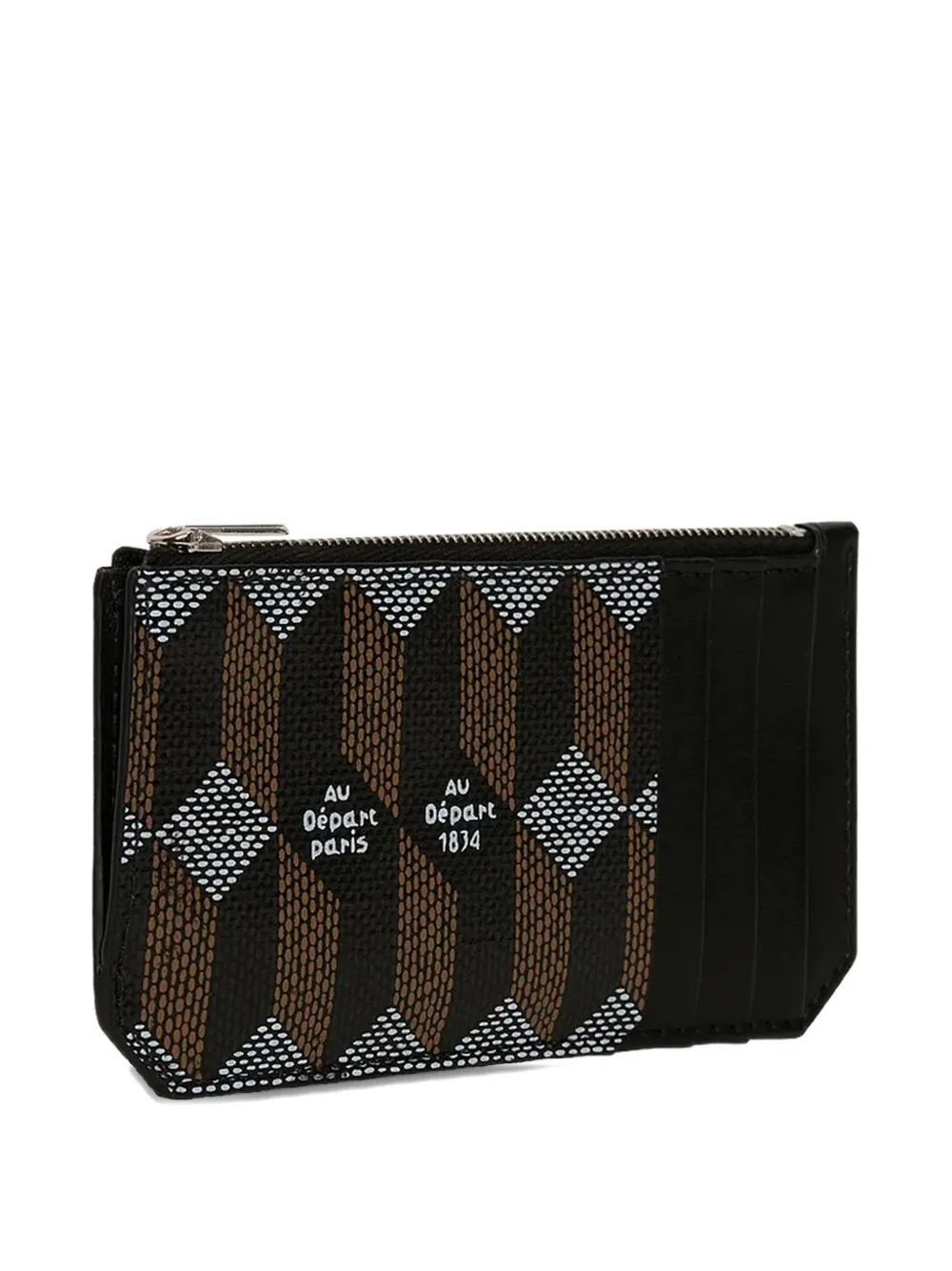  Au Départ Geometric-pattern Cardholder - Black 