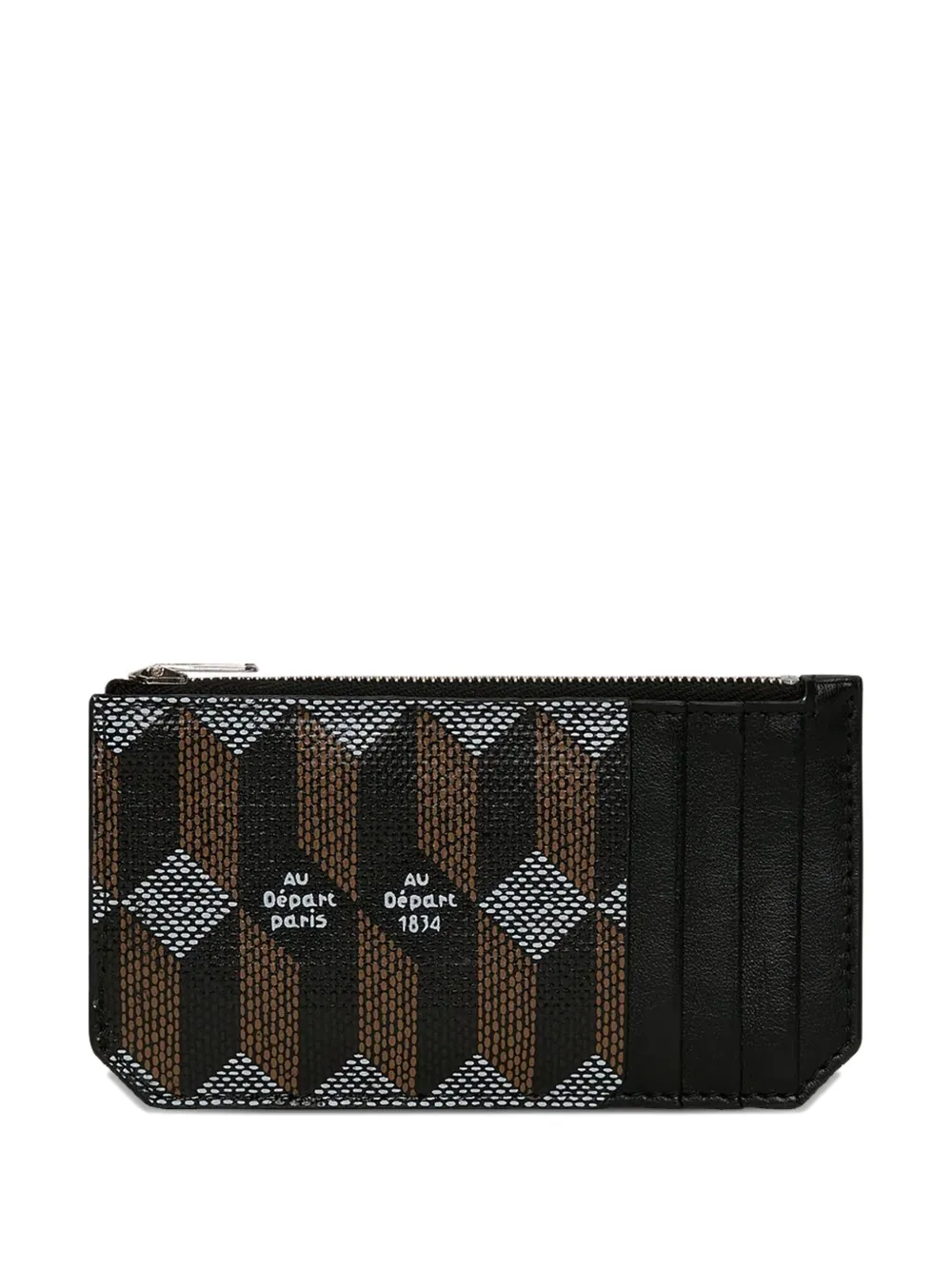 Au Départ geometric-pattern cardholder - Nero