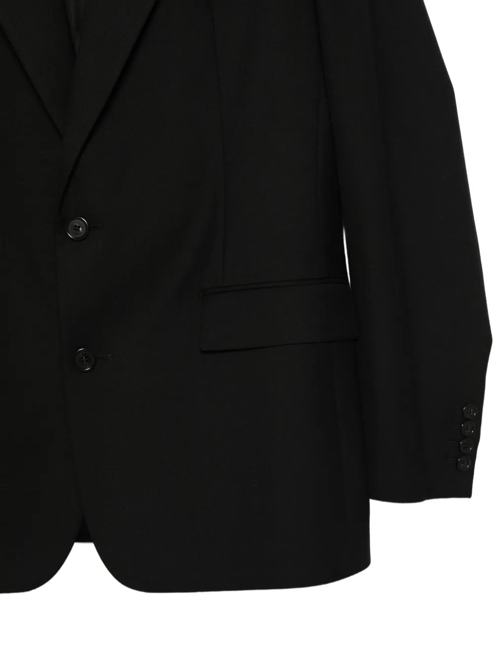 Saint Laurent Blazer met enkele rij knopen Zwart