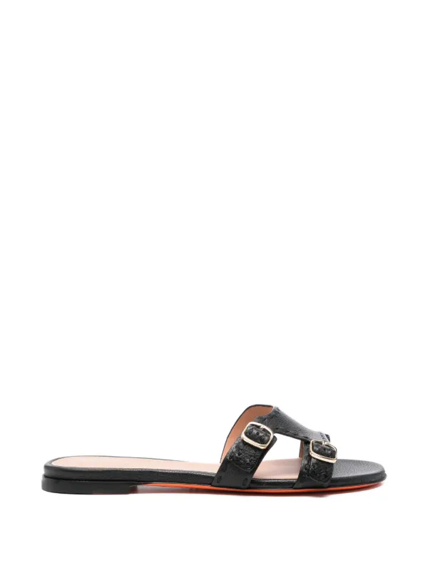 Santoni Buckle Strap Pumps in Black