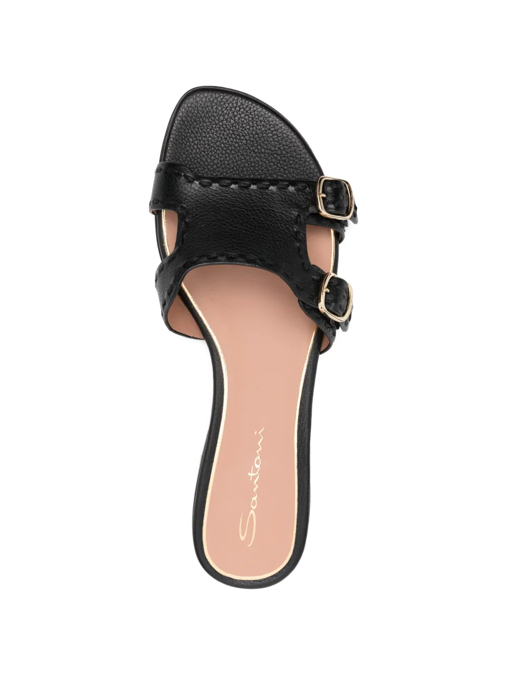 Santoni buckle strap pumps Zwart