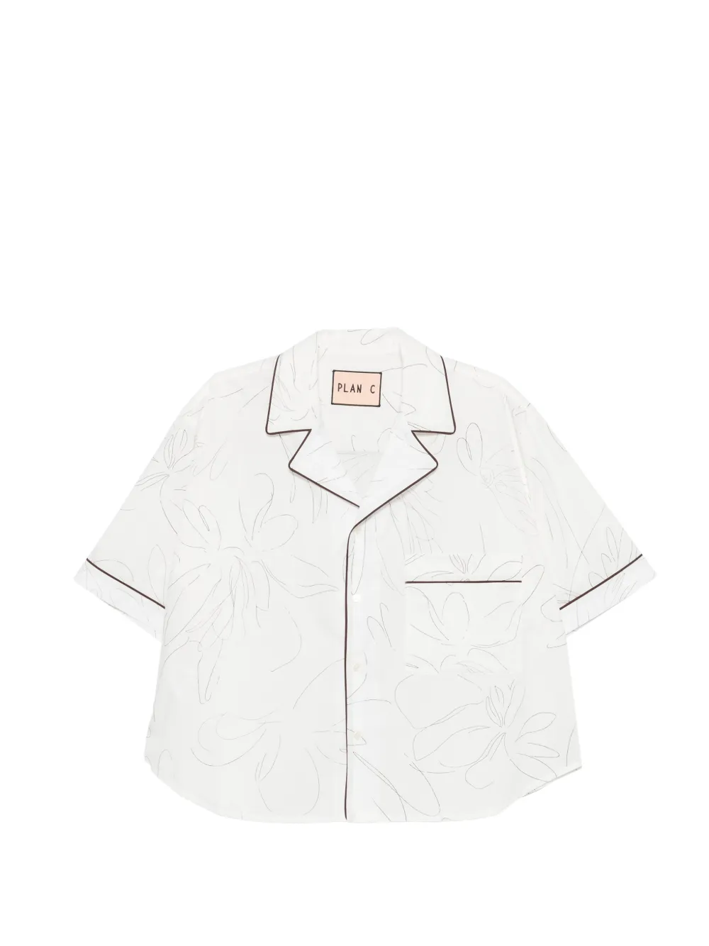 Plan C flower pencil shirt - Bianco