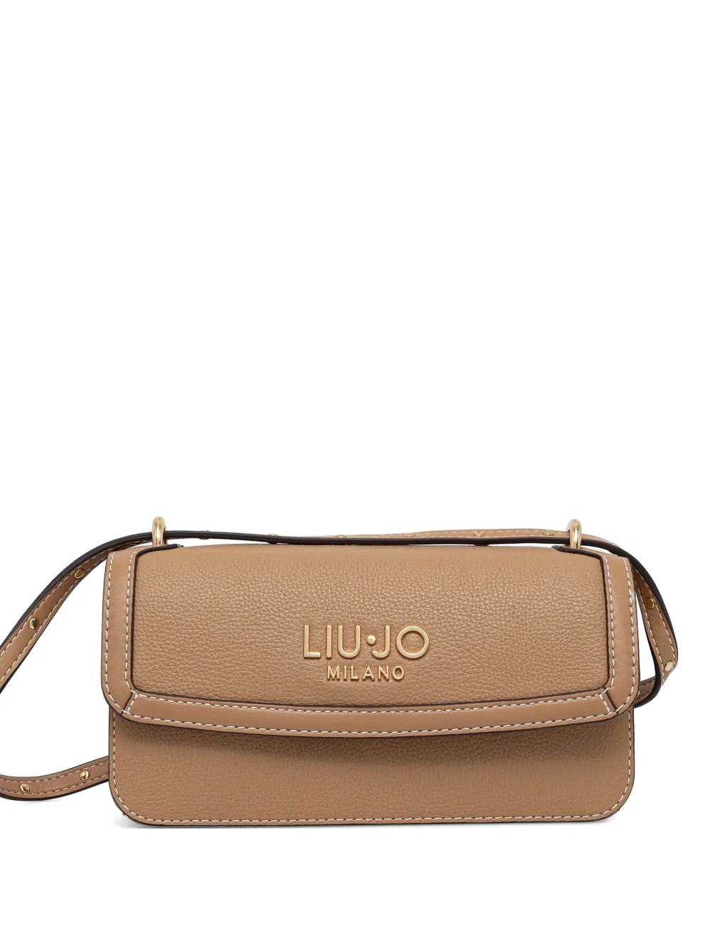 LIU JO studded flap cross body bag - Marrone