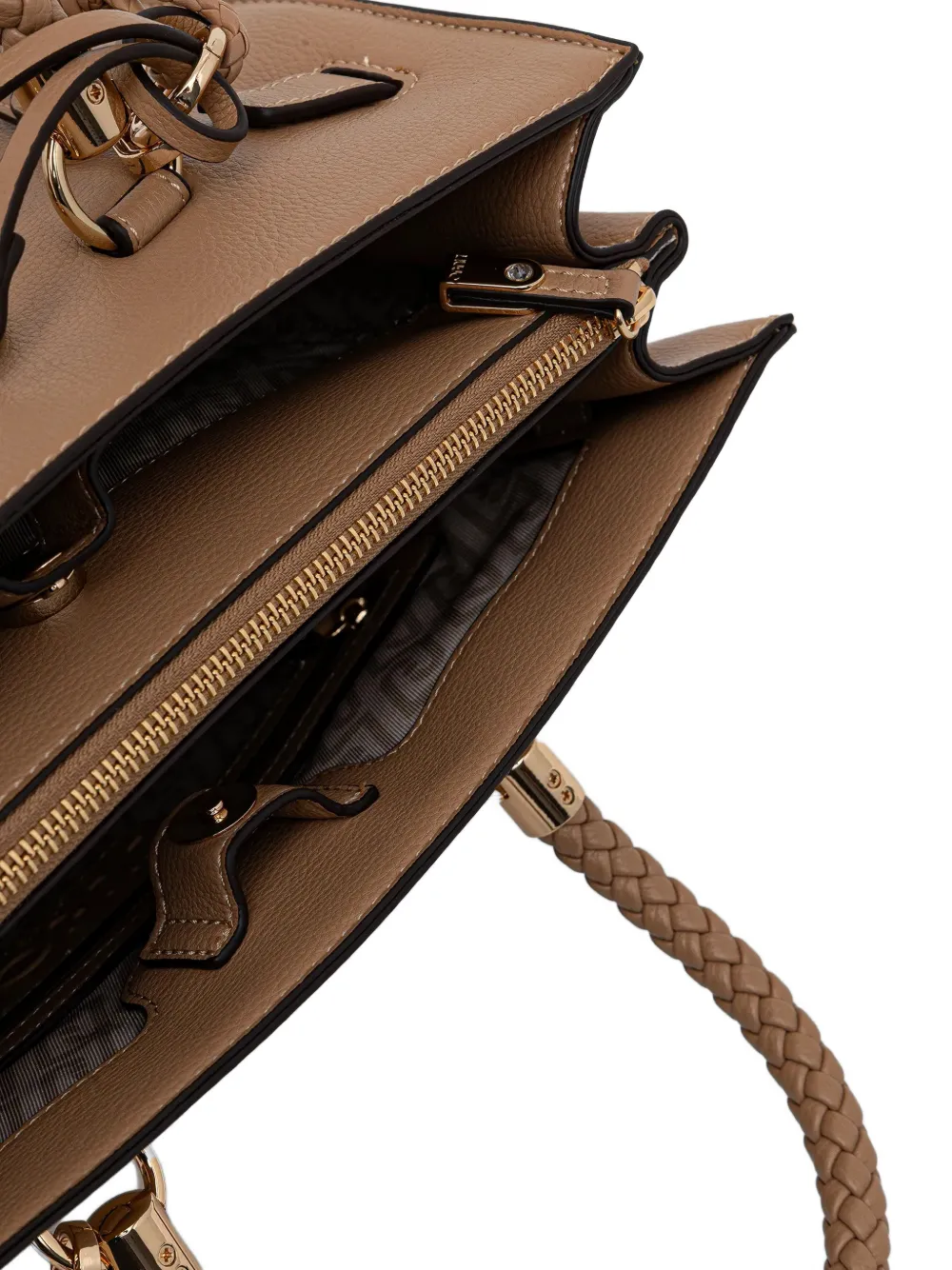 LIU JO Shopper met gevlochten hendel Beige