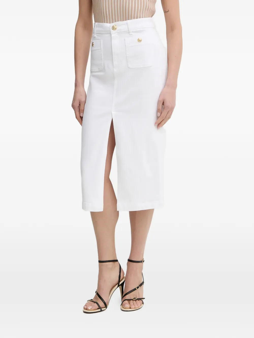 LIU JO zip-up midi skirt - Bianco