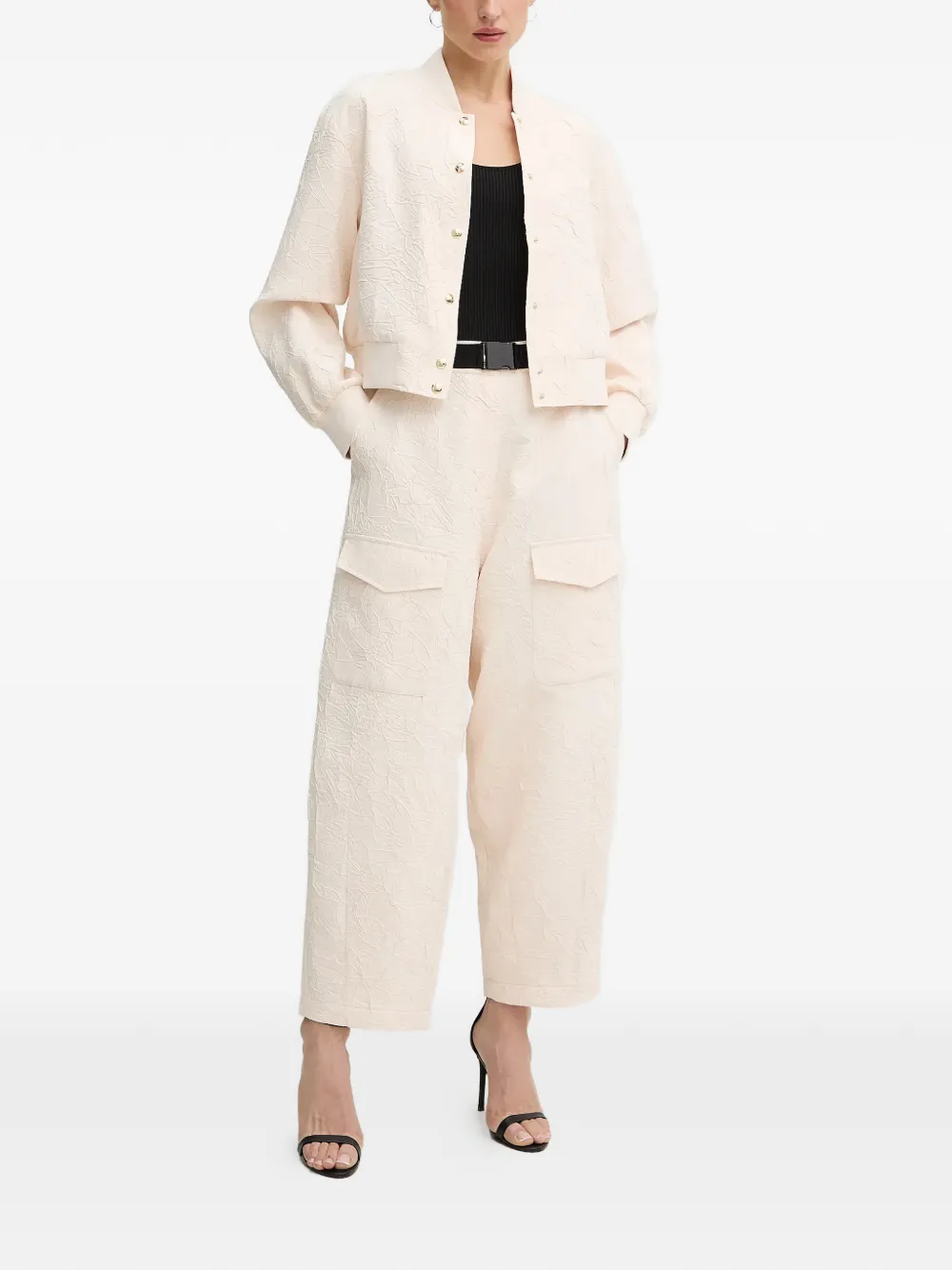  Liu Jo Wrinkle-effect Cargo Pants - Neutrals 