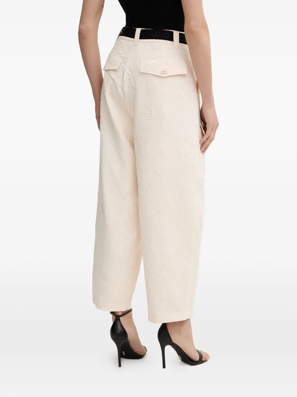  Liu Jo Wrinkle-effect Cargo Pants - Neutrals 