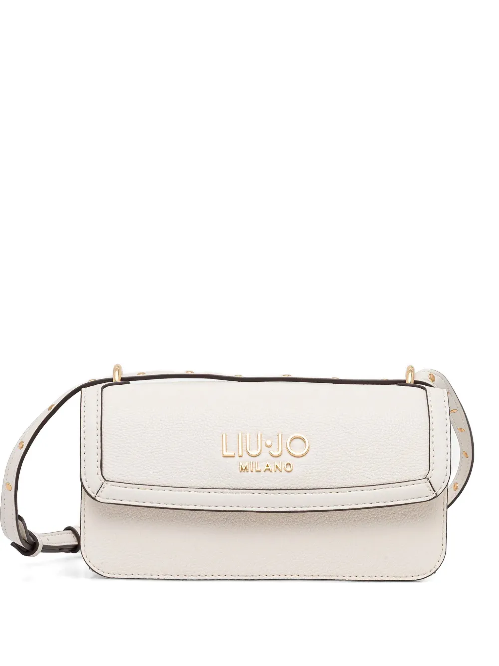 LIU JO logo-lettering studded satchel - Bianco