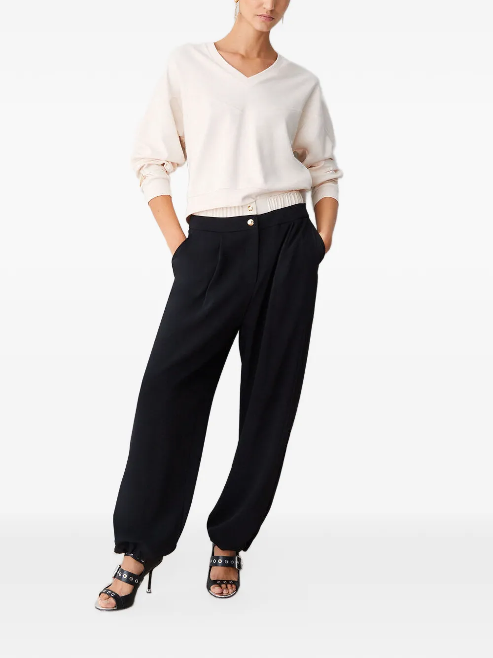 LIU JO Broek met dubbele tailleband Zwart