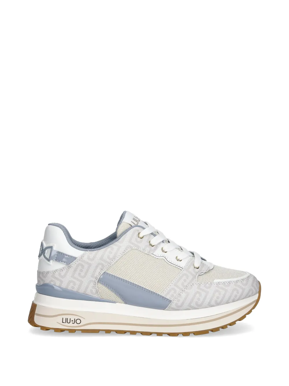 LIU JO logo-pattern sneakers - Nude