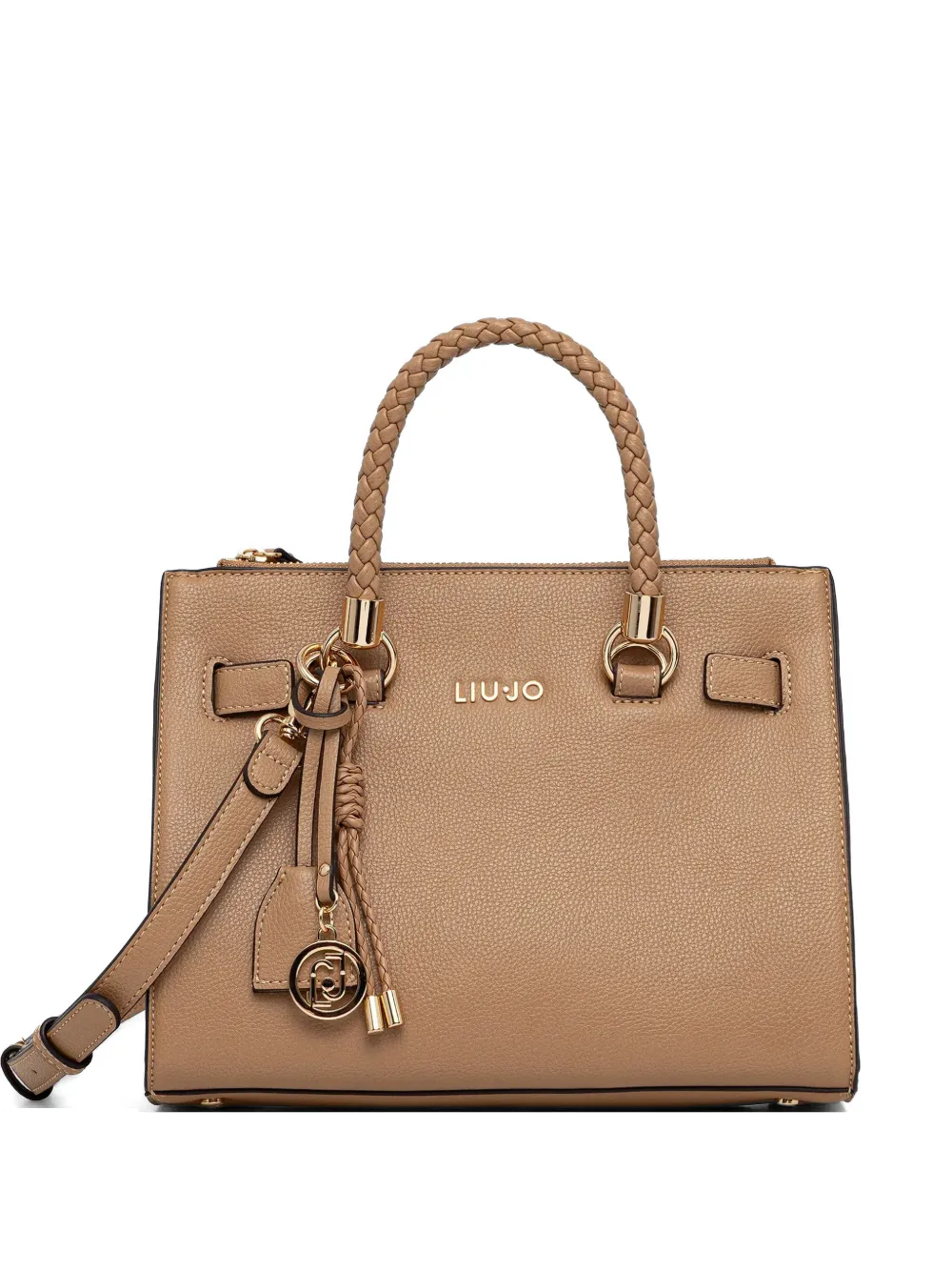 Braided-Handle Tote Bag