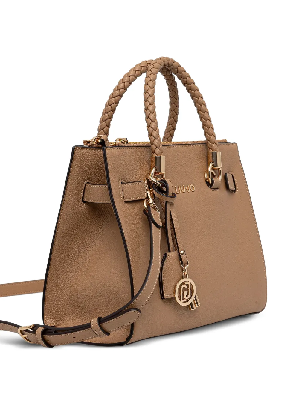  Liu Jo Braided Handle Tote Bag - Brown 