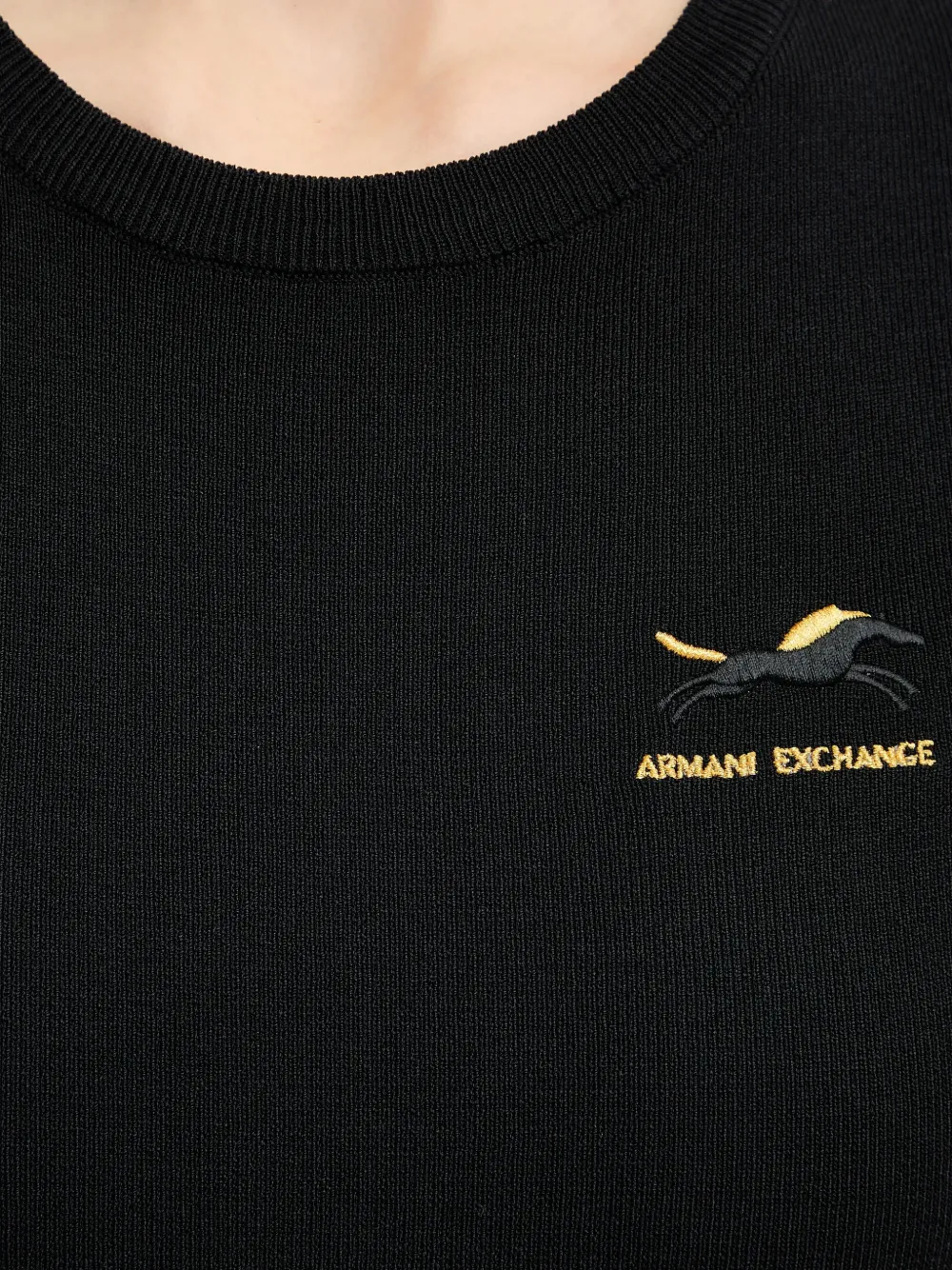 Armani Exchange Mini-jurk met ruches en korte mouwen Zwart