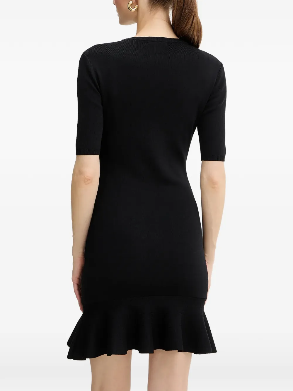 Armani Exchange Ruffled Short-sleeve Mini Dress - Black 