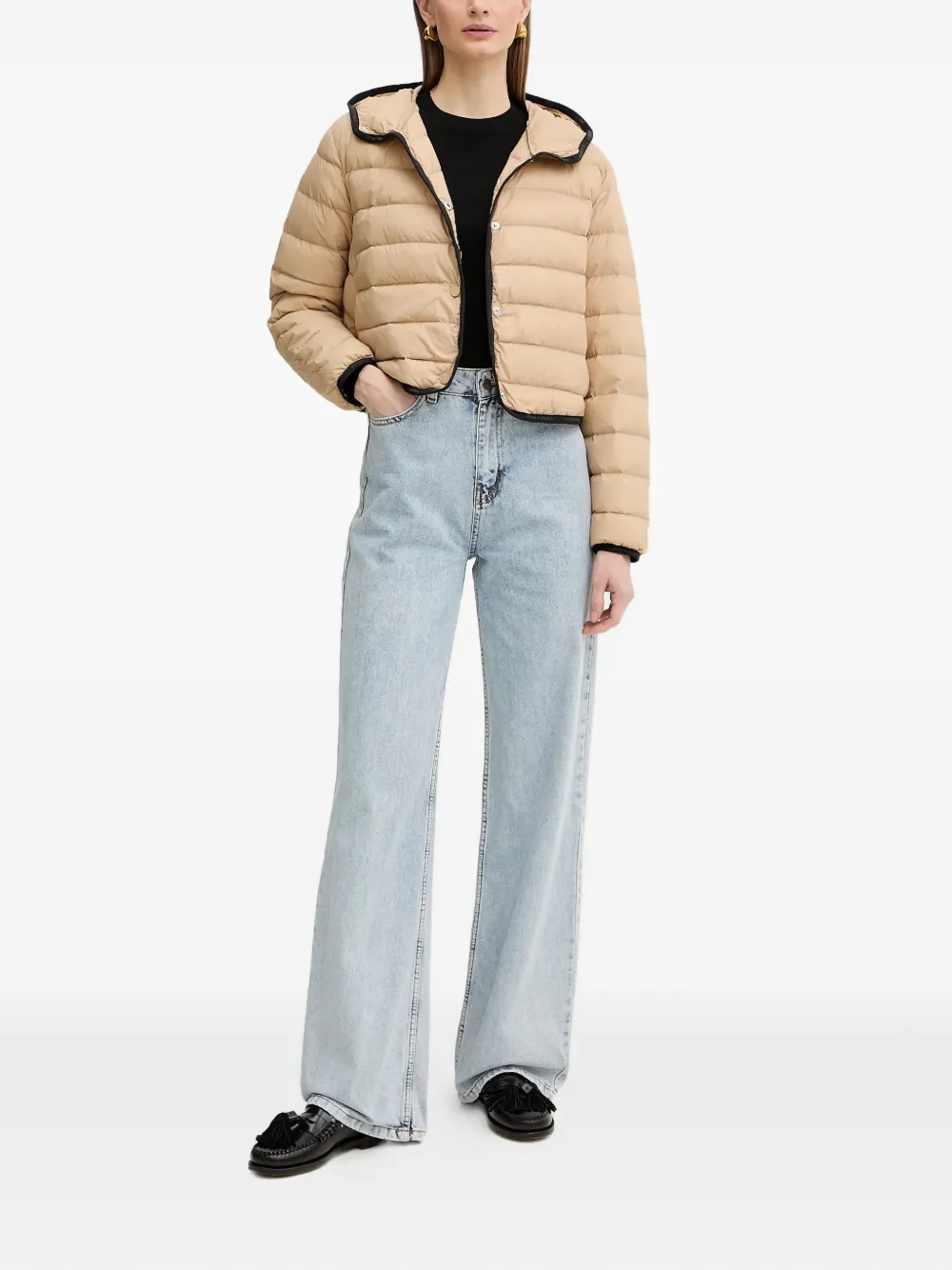  Armani Exchange Hooded Quilted Jacket - Neutrals 