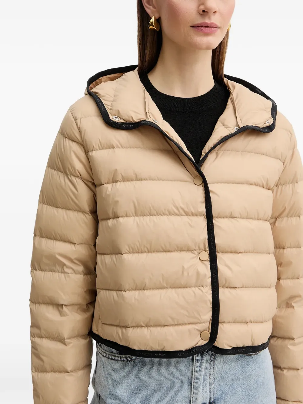 Armani Exchange Gevoerd jack met capuchon Beige