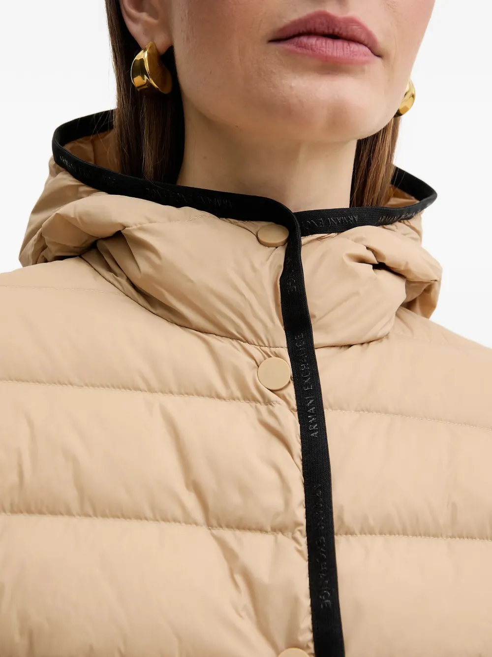 Armani Exchange Gevoerd jack met capuchon Beige