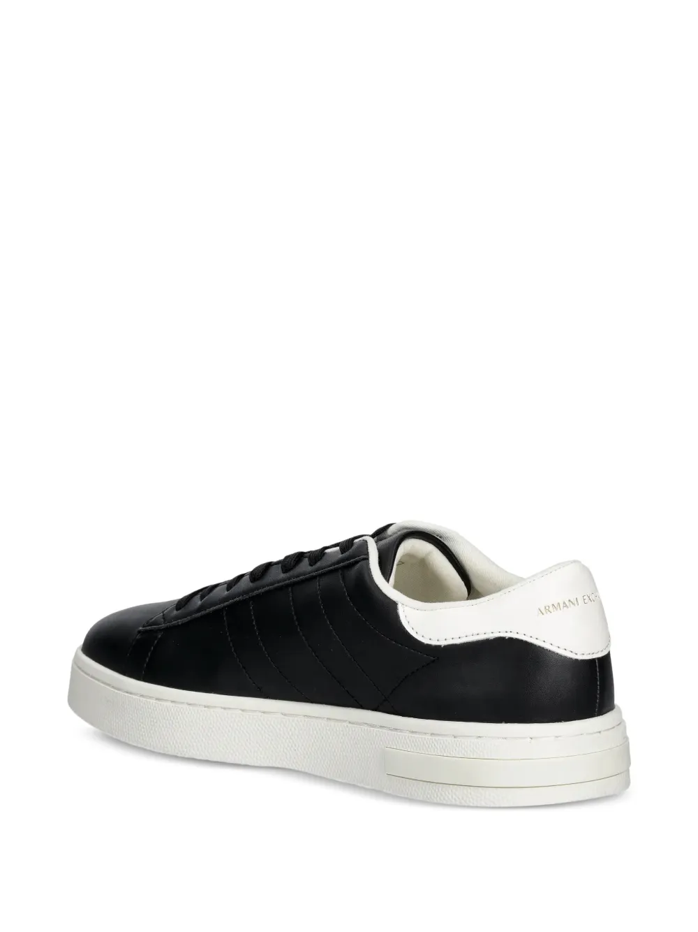 Armani Exchange Gestreepte sneakers Zwart