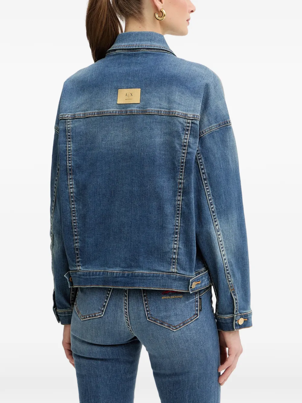  Armani Exchange Button Logo-embroidered Jacket - Blue 