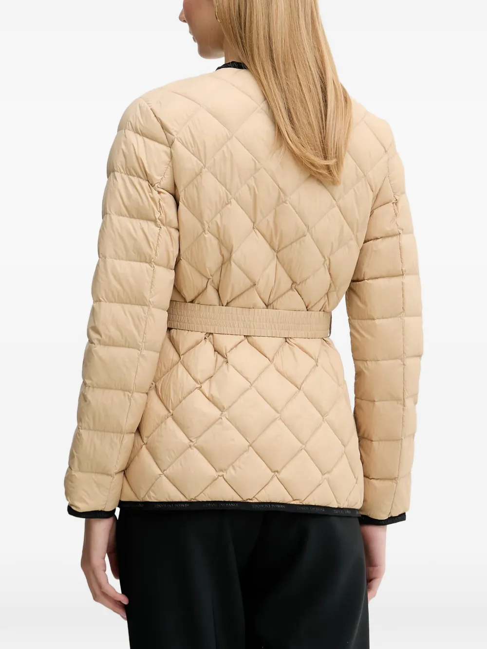  Armani Exchange Quilted Belted Jacket - Neutrals 