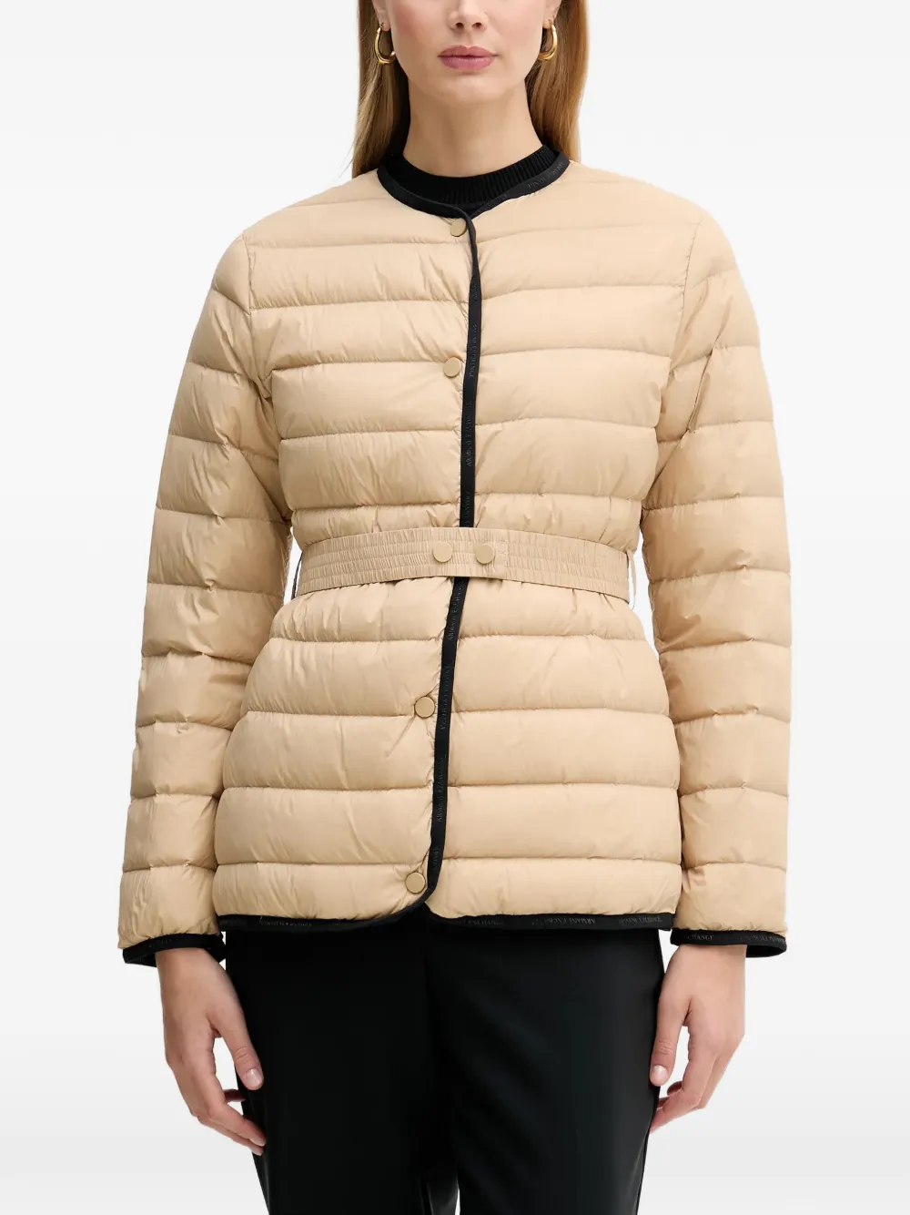 Armani Exchange quilted belted jacket - Neutrals
