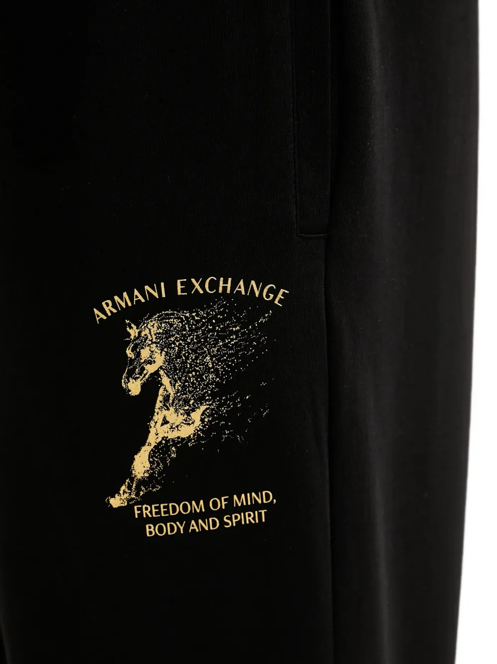 Armani Exchange Trainingsbroek met logoprint en trekkoord Zwart