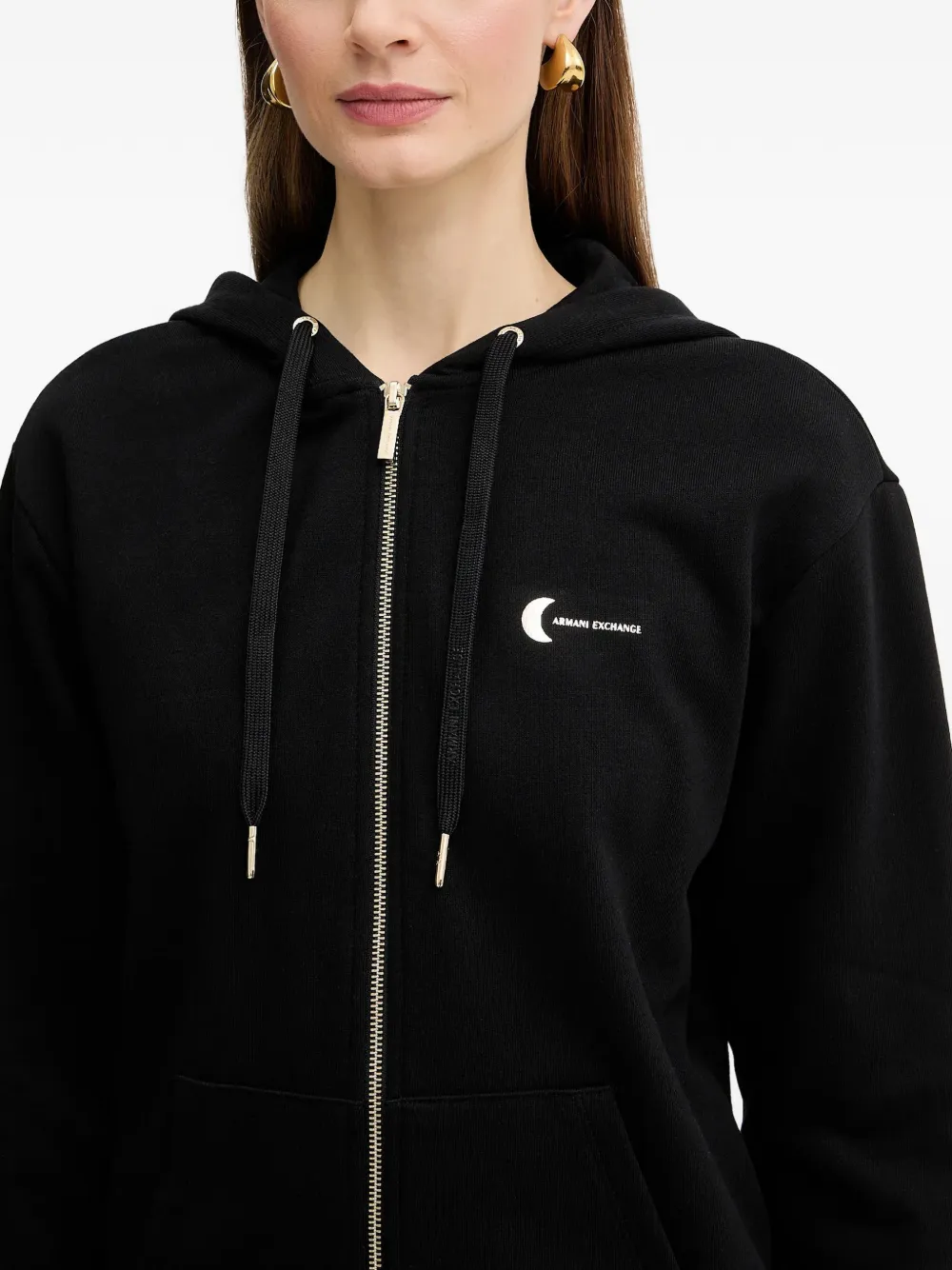 Armani Exchange Hoodie met rits Zwart