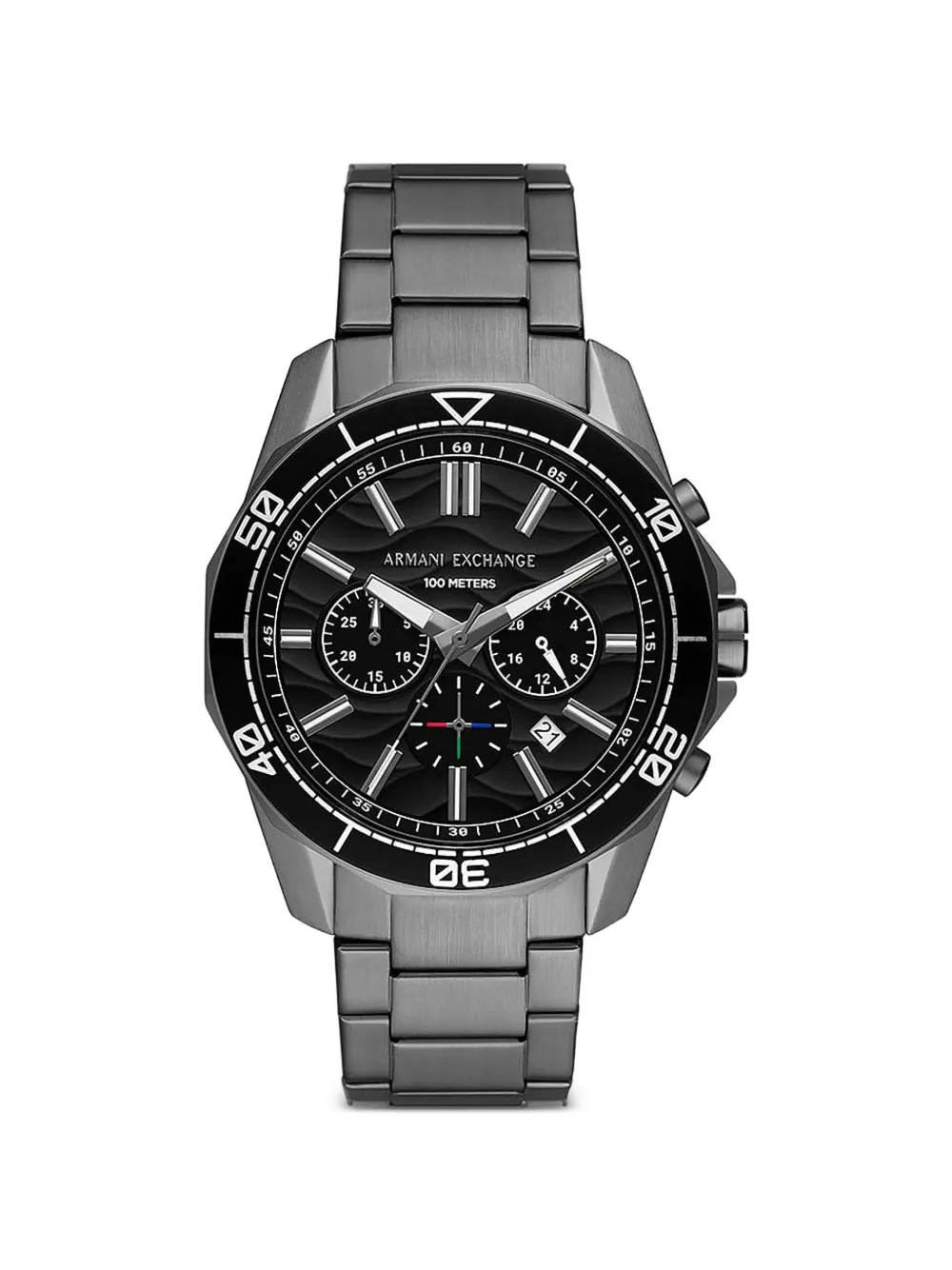 Armani Exchange steel 44mm watch - Nero