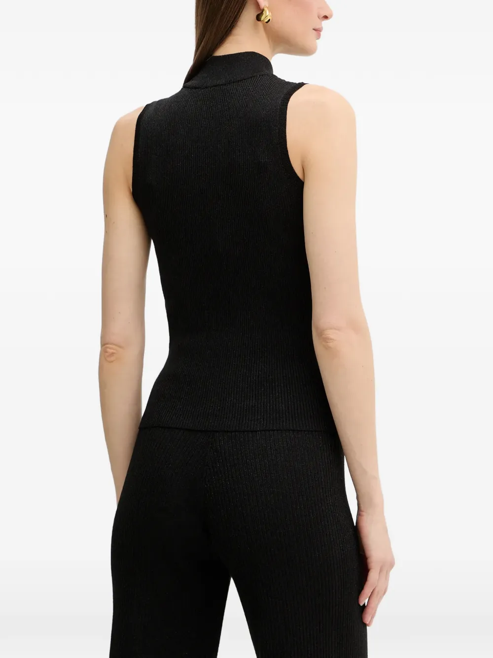 Armani Exchange Geribbelde tanktop Zwart