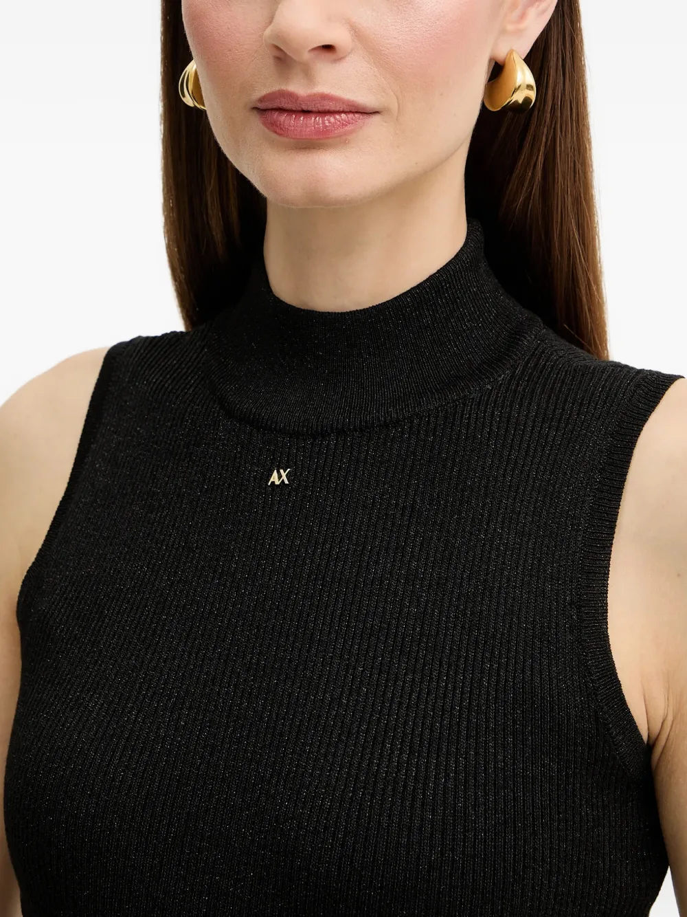 Armani Exchange Geribbelde tanktop Zwart