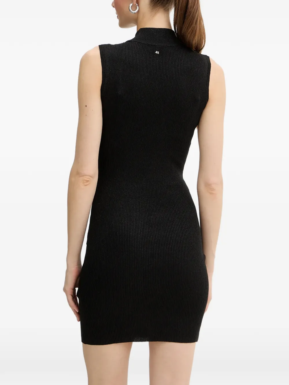 Armani Exchange Ribgebreide jurk Zwart